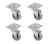 Amig - Pack of 4 Furniture Wheels Mod. 2500 with Platform and Bearings | Measurement: 60 mm | Maximum Load Per Wheel: 40 kg | Made with Nylon | Grey | Without Brake