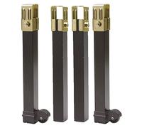 Amig Pack of 4 Legs for Bed Base 270 x 30 x 30 mm High Strength with Wheels - Fixed Legs for Bed Bases - Black Steel