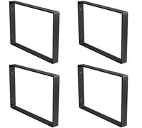 Amig - Pack of 4 Rectangular Industrial Shelf Brackets | 211 x 311 x 30mm | Steel | Colour: Matte Black | Set of 4 Brackets for Shelving | Black Metal Brackets