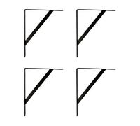 Amig, Pack of 4 Shelf Brackets Color Black, Bracket for Shelves 500 x 325 mm, Heavy-Duty Steel: up to 185 kg