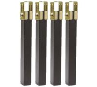 amig - Pack of 4 Square Bed Frame Legs | Mod. 14 | 270 x 30 x 30 mm | Without Wheels | High Strength | Fixed Legs for Bed Bases | Black Steel