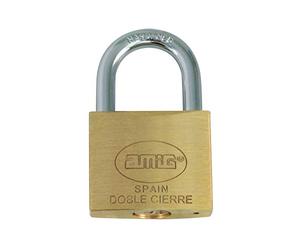 Amig - Padlock with Alike Keys | Double Lock Security for Lockers & Luggage | Anti-Rust & Waterproof | Compatible with Model 21 | Brass & Steel Bow, Matte Brass, 40 mm