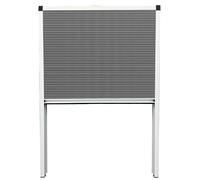 Amig - Pleated Mosquito Net for Roof Window - 78 x 118 cm - Aluminum and Polypropylene - Accordion System - White Frame and Grey Mesh - Mod. MPL01