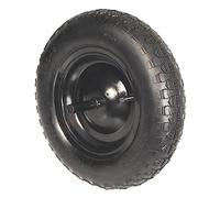 Amig - Pneumatic Wheel for wheelbarrows | Ø360 x 80 x 200 mm | with air Tube and Metal core | 20 mm Diameter axle | for Placing on carts or Storage trolleys | Black Rubber
