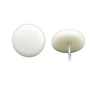 Amig - Protector for Wooden Legs | Model 75 | Ø16 mm | with Nail and Plastic Cover | Recommended for Stoneware and Wood | Protects The Floor from Scratches | White Polypropylene