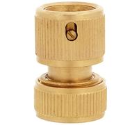 Amig - Quick Connector for Hose - 1/2" - with Quick Click Anchor System - Safety Stop Function - Made with Brass - Matte Gold
