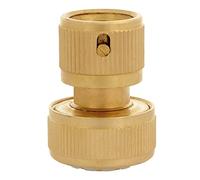 Amig - Quick Connector for Hose - 3/4" - with Quick Click Anchor System - Safety Stop Function - Made with Brass - Matte Gold