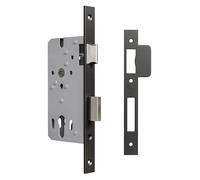 Amig - Recessed Lock 335 for Wooden Doors, 50/70 mm, Black Steel, Reversible Bolt, Without Cylinder or Rosette