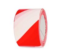 Amig - Red and White Hazard Warning Tape - 200 m x 70 mm - High-Visibility Barrier Ribbon - Indoor & Outdoor Use - White/Red - Polyethylene