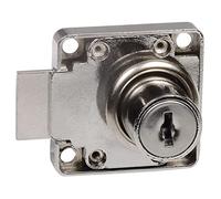 Amig - Reinforced Lock for Furniture Doors Mod.7 + 2 Keys Mod.371 - for Home or Office Cabinets - Nickel Plated Steel - Right Lock - Safe and Easy to Install