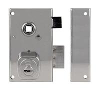 Amig - Right Overfill Lock with Lever Lock Tongue and Square for Wooden Doors Model 75N | 67 x 112 mm | Security Round Cylinder | Silver Steel
