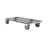 Amig - Rolling Platform - Rectangular Rolling Support - 4 Non-Slip Pads - 60 x 34 cm - Max Load: 350 KG - 4 Wheels: 2 with Brake - MDF - FSC Certified - Black