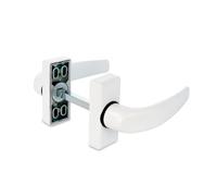 Amig - Rosette Door Handle Set - Delta Model - Made of Aluminium - Dimensions: 121 x 72 mm - Square 8 mm - Ideal for Interior or Exterior Doors Finish: White.