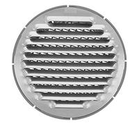 Amig - Round Aluminium Grille with Mosquito Net | Ventilation Slits for Exhaust Air | Ideal for Kitchen and Bathroom Ceiling | Inner Diameter: 8 cm | Colour: Silver