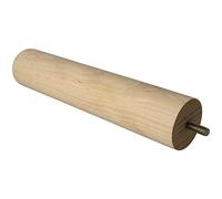 Amig - Round Furniture Leg, Beech Wood Leg with Natural Finish, Replacement Legs for Sofas, Beds, Tables, Fixing: Metal Spike of Metric 8, Measurements: 50 x 250 mm