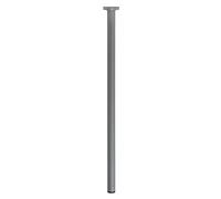 Amig - Round Furniture Leg | Mod. 4 | Diameter 30 x 700 mm | with Adjustable Screw | Screw-On | Holds Up to 15 kg/Leg | Silver Steel