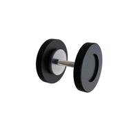 Amig - Round Mortise Sliding Door Handle - 50 mm Black Steel - for 35 mm Doors - Robust and Elegant Circular Design - Mod. SD041