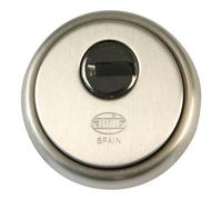 Amig - Round Safety Shield for Locks Mod. 40 | Diameter 65 mm | with Anti-Drill Plate and Anti-Theft Nuts | Solid Outer Ring | Matte Chrome Brass