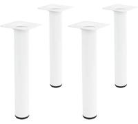 Amig Round Steel Furniture Leg | Heavy Duty & Versatile | Ideal for Tables and Desks | Includes Screws | White 30mm x 250mm Metal