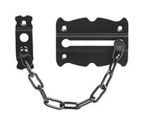 Amig - Security Chain for Passage and Entry Doors Mod.8-84 x 58 mm - Suitable for Sliding Doors and Windows - Black Finished Steel - Decorative Lock - Includes Coach Screws