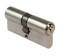 Amig - Security Cylinder | Anti-Pick & Anti-Drill Protection | 6-Pin Wing Cylinder | Includes 3 Brass Keys | Door Opener & Mortice Lock Compatible, Matte Silver, 45 (35-10), Brass