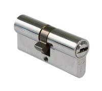 Amig - Security Cylinder | Door Lock | Double Clutch Cylinder | Long cam | Includes 3 Keys | Silver | Dimensions: 90 (45-45 mm)