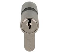 Amig - Security Cylinder - Lock for Doors -15mm cam- Includes 3 Keys - Matte Silver - Measurements: 54 (27-27mm)