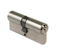 Amig - Security Cylinder | Lock for Doors | Double Clutch Cylinder | Anti-Pick and Anti-Drill | Includes 3 Keys | Matte Silver | Dimensions: 90 (45-45 mm)