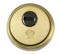 Amig - Security escutcheon Mod. 30 - Brass - Gold finish - Solid outer ring - Ø65 mm - With anti-drill plate - With screws and mounting support - For Euro profile cylinder EN1303 - Sintered steel body