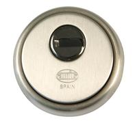 Amig - Security Escutcheon Mod. 30 - Brass - Silver Finish - Solid Outer Ring - Ø65 mm - with Screws and mounting Support - for Euro Profile Cylinder EN1303 - Sintered Steel Body