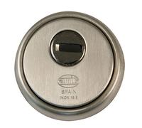 Amig - Security Escutcheon Mod. 31 - Stainless Steel 18/8 - Silver Finish - Hollow Outer Ring - Ø65 mm - with Screws and mounting Support - for Euro Profile Cylinder EN1303 - Sintered Steel