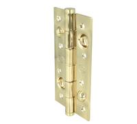 Amig - Security Hinge | 150 x 82 x 3 mm | Square Edges | Flat Finial | Firm Entry Doors | Varnished Brass Steel