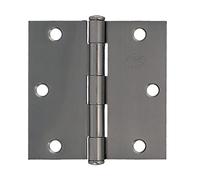 Amig - Security Hinge - 3'' x 3'' (76 x 76 x 1.6 mm) - Square Edges - Flat Finial - Holds Entry Doors Firmly - Matte Chrome Plated Steel