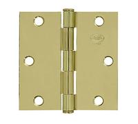 Amig - Security Hinge | 4'' x 4'' (101 x 101 x 2mm) | Square Edges | Flat Finial | Holds Firm Entry Doors | Varnished Brass Steel
