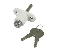 Amig - Security Lock for Sliding Windows Mod.45 | Overlap Lock with 2 Keys + Screws for Installation | Steel White Finish | Measurements: 53 x 23 mm