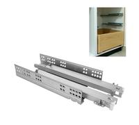 Amig - Set of 2 Mod.40 Zinc-Plated Steel Guide Rails for Furniture, Drawers, Cupboards or Cabinets | Partial Lowering Mechanism | Load Capacity: 25 kg/Pair | Dimensions: 500 mm