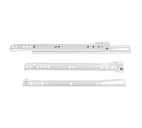 Amig - Set of 2 Sliding Rails Made of Metal, Model 16 with castors for Furniture Drawers, Drawers or cupboards | Painted White Steel | Load Capacity: 18 kg/Pair | Dimensions: 400 x 37 mm