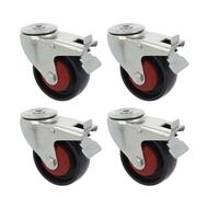 Amig - Set of 4 Brake Castors | Diameter 100 mm | Wheels with Metal Bracket and Hole | Maximum Load 250 kg | for Heavy Furniture or Industrial Trolley | Ball Bearings | Nylon Core | Blue