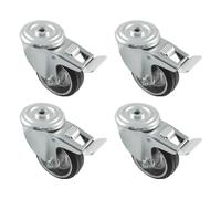 Amig - Set of 4 Brake Castors for Furniture | Diameter 125 mm | Rotating Castors without Metal Bracket | Maximum Load 120 kg | For Moving Heavy Furniture | Roller Bearings | Metal Core | Black Rubber