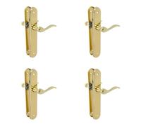 Amig - Set of 4 Brass Door Handles | Easy Installation with Screws Included | Ergonomic & Timeless Design | Durable Steel & Zamak Construction | Mattes Chrome Metal