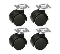 Amig Set of 4 furniture castors mod. 1500, with steel platform, dimensions: Ø 50 mm, maximum load per wheel: 50 kg, made of nylon, black, without brake