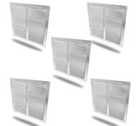 Amig - Set of 5 Square Aluminium Grille | Ventilation Grills for Air Outlet | Ideal for Kitchen and Bathroom Ceiling | Dimensions: 300 x 300 mm | Colour: Silver