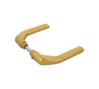 Amig - Set of Door Handles Without Rose in Aluminium, Matte Gold Finish - 130 x 61 mm - Mod. 2113-8 mm Square Spindle - for Doors from 35 to 65 mm