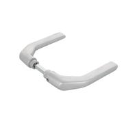 Amig - Set of Door Handles Without Rose in Aluminium, Matte Silver Finish - 130 x 61 mm - Mod. 2113-8 mm Square Spindle - for Doors from 35 to 65 mm