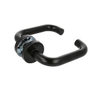 Amig - Set of Handles with Internal Rosette for Doors | Model 3RX | Ø53 mm | 8 mm Square | Elegant and Simple Design | Black Stainless Steel