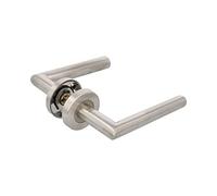 Amig - Set of Rosette Door Handles | Mod. 37RX | 120 x Ø19 mm | 8 mm Square | Elegant and Simple Design | 18/8 Stainless Steel Matte Silver
