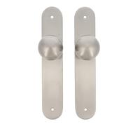 Amig - Set of Round Swivel Knobs for Interior Doors Mod. 11GP | Ø 62 x 77 mm | Includes Fixing Accesories | Ergonomic Grip | Stainless Steel 18/8 Matte