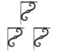Amig - Shelf Bracket Stainless Steel Model 2 | Metal Bracket for Shelves | Shelf Bracket | Colour: Black | Dimensions: 100 x 90 mm | Recommended Max Weight: 75 kg (Pack of 3)