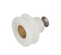 Amig - Shower Screen Bearing | Set of 2 | Diameter 25 x 16 mm | Semi-Circular Bearing and Screw M5 x 8 | for Sliding Door for Bathroom Showers | White Nylon