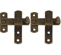 Amig - Shutter Shutter with Flap | Security Lock for Windows | Leather Colour | Garden and Outdoor Hardware | Steel | Measurements: 60 x 46 mm | Rustic Style (Pack of 2)